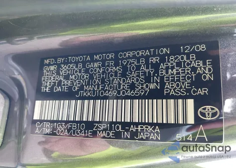 2009 Scion Xd z USA, uszkodzony, nr VIN JTKKU10469J046597